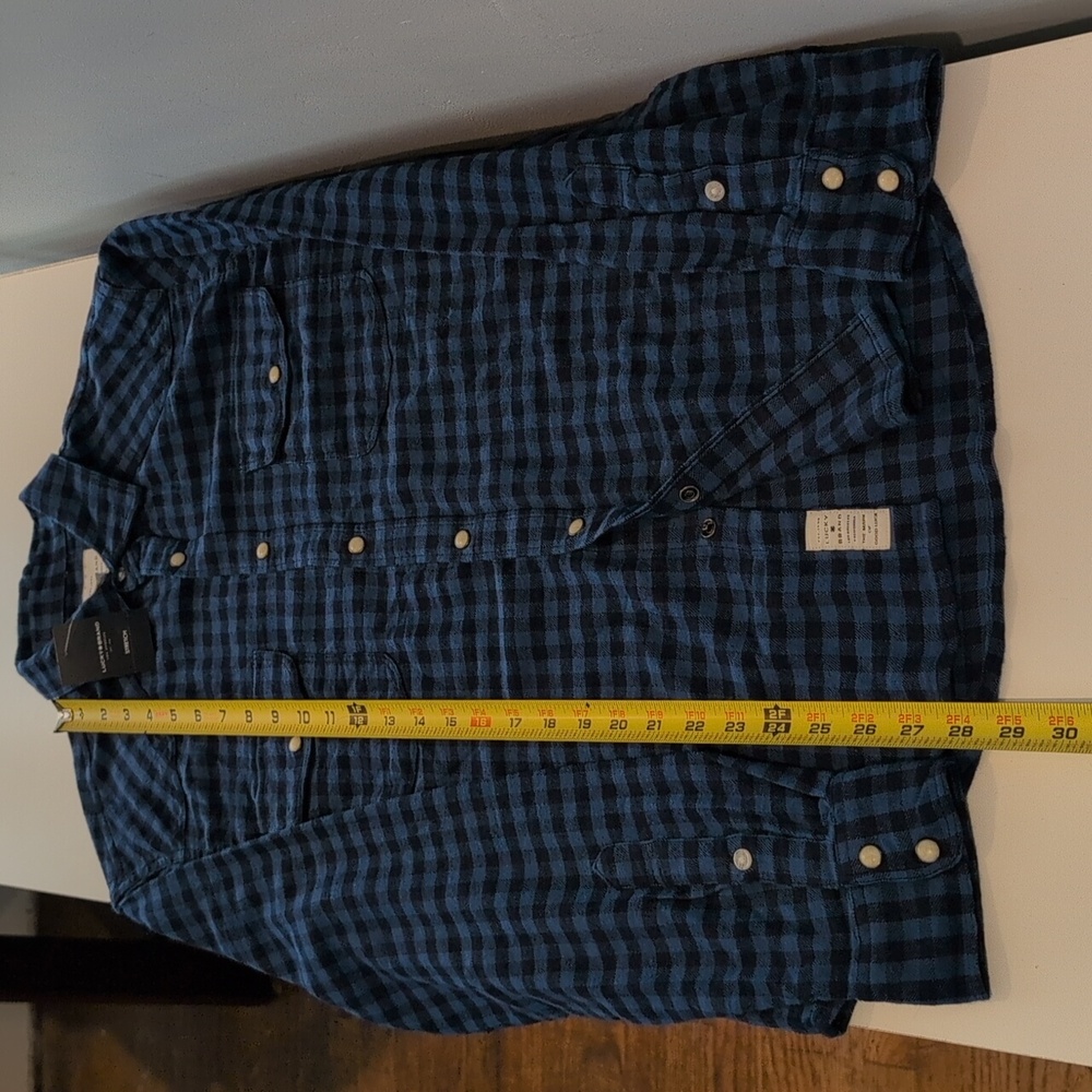 Lucky Brand Men's S Saturday Stretch Western Style Snap Button Plaid Shirt NWT - Picture 14 of 16